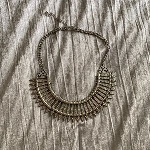 Silver Collar Bib Necklace